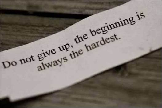 Do not Give Up! Ask yourself: If you were going to give up, why did you start?